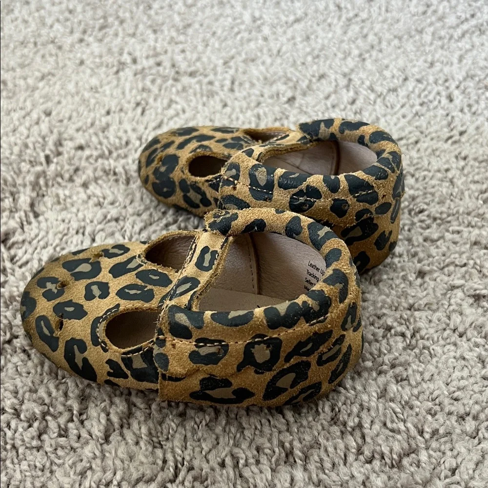 Monkey Feet Cheetah Print Mary Jane Moccasin Baby Walkers Shoes